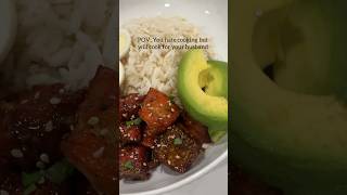 Cook with me  Honey Garlic Salmon Bowl cooking cookwithme [upl. by Akeret794]