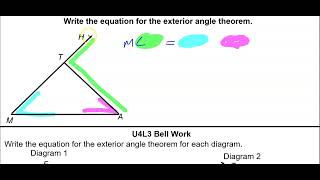 U4L3 Ext Angle Thm [upl. by Yekim]