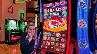 The New NFL Super Bowl Slot Machine PAYS OUT HUGE [upl. by Yellhsa]