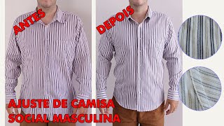 COMO FAZER AJUSTE EM CAMISA SOCIAL MASCULINA  Ajuste com Costuras Originais [upl. by Etnoek]