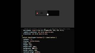 Toggle switch realistic htmlcssjavascript coding shorts trending viralvideo learncoding code [upl. by Stoecker379]