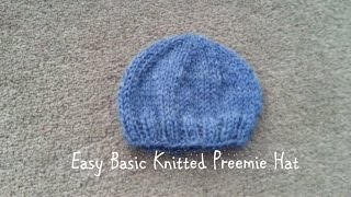 Easy Basic Knitted Preemie Hat [upl. by Aynotak]