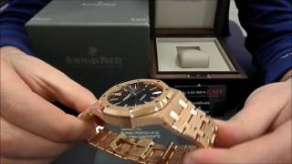 AP Audemars Piguet Royal Oak Rose Gold 15400  WatchesGMT [upl. by Rohclem]