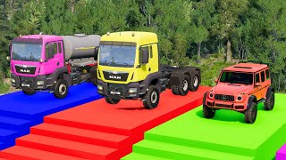 TRANSPORTING PIXAR CARS amp FRUITS WITH COLORED amp JOHN DEERE vs CLAAS vs TRACTORS  BeamNGdrive [upl. by Seel]