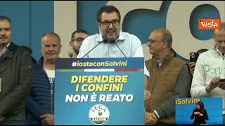 Salvini sul palco di Pontida quotNoi non molliamoquot la risposta dal pratone quotMaiquot [upl. by Mcdowell]