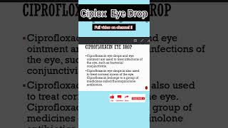 Ciplox EyeEar Drop UsesComposition eyedrops medicine eyeinfection pharma medicineknowledge [upl. by Artsa]