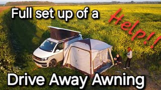 Driveaway VW T6 Campervan Awning  First Time Key West Outdoor revolution  The REAL unedited truth [upl. by Firehs]