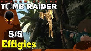 SHADOW OF THE TOMB RAIDER  Tous 5 EFFIGIES Défi Effigies [upl. by Past702]