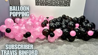 Pink and Black Balloon Flowers Popping for SubscriberBalloon PopBalloonsASMR [upl. by Leventhal]