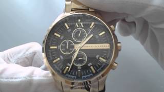 Mens Gold Armani Exchange Chronograph Watch AX2137 [upl. by Noryak794]