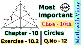 Chapter  10  Circles  Exercise 102  Question no12  Most Important  Class  10th  circles [upl. by Liuka]