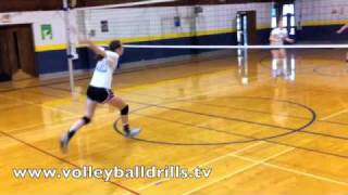 Volleyball demo Middle Blocker Transition to Attack [upl. by Nanreit]