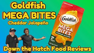 Goldfish Mega Bites Cheddar Jalapeño review  goldfish snacks review [upl. by Akiv]