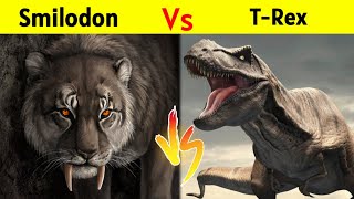 Smilodon Vs TRex  क्या Saber tooth Tiger मार पायेगा एक Tyrannosaurus को [upl. by Aehcsrop]