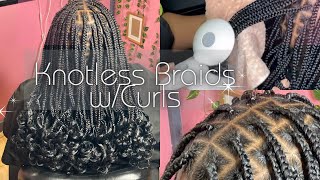 Knotless Braids  curly ends [upl. by Bertie340]