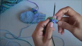 How to knit mittens for a baby  video tutorial [upl. by Mireille]