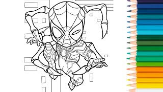 Iron Spider Coloring Pages  Marvel Spiderman Coloring Book NCS [upl. by Nylsirk]