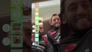 Merih Demiral ve Hakan Çalhanoğlu TikTokta yemek sıralama videosu Milli Takım [upl. by Ymia707]