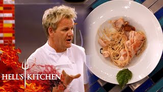 Gordon Impressed With Braised Haddock With Tomato amp Fig Sauce  Hells Kitchen [upl. by Repsaj]