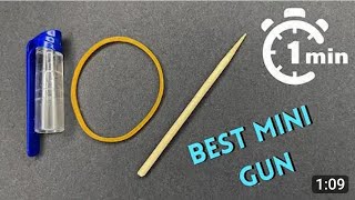 How to Make Gun With Pen Cap and Rubber Band  Make Mini Gun at Home  DIY Project and Craft Idea [upl. by Terina416]