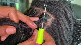 Easy way to interlock locs with a crochet needle [upl. by Edythe]