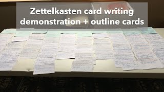 Zettelkasten card writing demonstration and outline cards [upl. by Aikym]