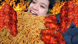 MUKBANG MIE GACOAN  RICHEESE FIRE WINGS  GHOST PEPPER MISTER POTATO [upl. by Montana]