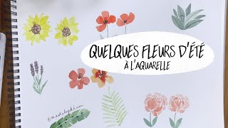 AQUARELLE 🎨  Fleurs d’été 🌻 facile [upl. by Nesnah]