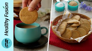 Sugar Free Whole wheat Biscuits By Healthy Food Fusion [upl. by Llirrem]