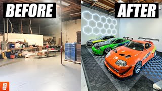 Building a Showroom Style Garage Start to Finish  COMPLETE TRANSFORMATION [upl. by Tedie430]