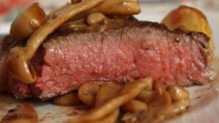 Sous Vide NY Strip Steak  StoveTop Sous Vide Steak with Mushrooms Recipe [upl. by Nae]