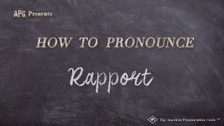 How to Pronounce Rapport Real Life Examples [upl. by Jahdol]