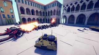 20 Cannons VS 3 TanksTABS  totally accurate battle simulator [upl. by Laverna]