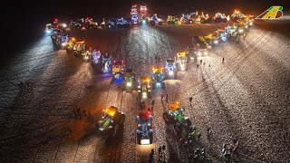 Lichterfahrt 2022 Großeinsatz mit 47 geschmückten Traktoren LKW zur Weihnachtszeit Landwirtschaft [upl. by Amyas96]