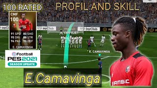 CAMAVINGA CMF 100 Review profil and freekick 100 Rated PES2021MOBILE [upl. by Austreng]