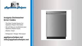 Insignia Dishwasher Error Codes [upl. by Tnelc]