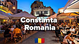 A Day In Romania 🇷🇴 Coastal City Constanta Night Life And Walkthrough [upl. by Alahsal444]