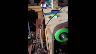 Small DIY homemade no welding 1x42 belt grinder [upl. by Reivad]