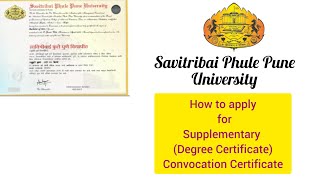 SPPU 124th Convocation  Degree Certificate  How to Apply  पदवी प्रमाणपत्र साठी अर्ज कसा करायचा [upl. by Issie348]