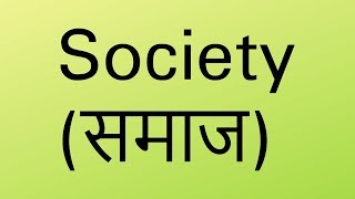 What is Society in Hindi  Sociology [upl. by Benkley]