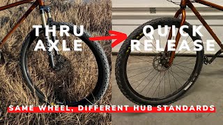 How To Use Thru Axle Wheels On A Quick Release Frame And Fork  Velofuze Hub Adapter [upl. by Ahsatsan648]