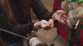 Spinning Flax Fibre Into Linen [upl. by Goodrow]