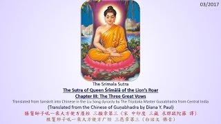 Srimala Sutra Ch3 The Three Great Vows Tathagatagarbha Sutras in English 1080P [upl. by Riatsila947]