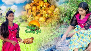 cassava roots recipe  manioc curry village cooking channel [upl. by Atihana]