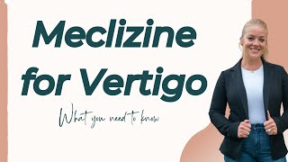 Should you REALLY be Using Meclizine for Vertigo [upl. by Lamdin]