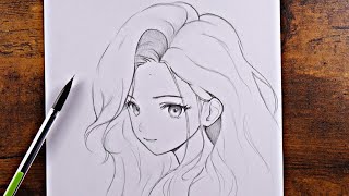 How to Draw Anime portrait  Anime girl Drawing [upl. by Aylsworth]