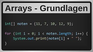 Java Einführung in Arrays Felder  Beispiel Notendurchschnitt [upl. by Penland]