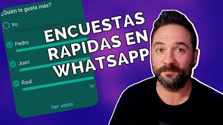 Como hacer Encuestas en WhatsApp para Android tanto en grupos como privados  Novedades WhatsApp [upl. by Allac423]