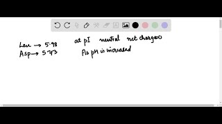 Which has a higher percentage of negative charge at physiological pH 74 leucine with pI  598 … [upl. by Haugen]