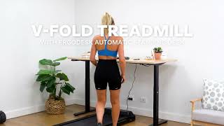 Lifespan Fitness VFOLD Treadmill with ErgoDesk Automatic Standing Desk [upl. by Dorran]